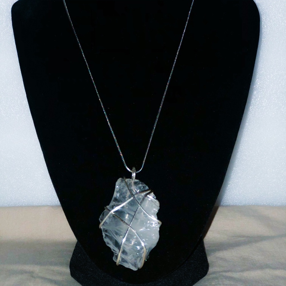 Clear quartz necklace